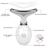 Firming Removal Device for Neck Face, Facial and Neck Massage Kit, Double Chin Reducer Vibration Massager for Skin Care,Improve, Firm, and Smooth, White