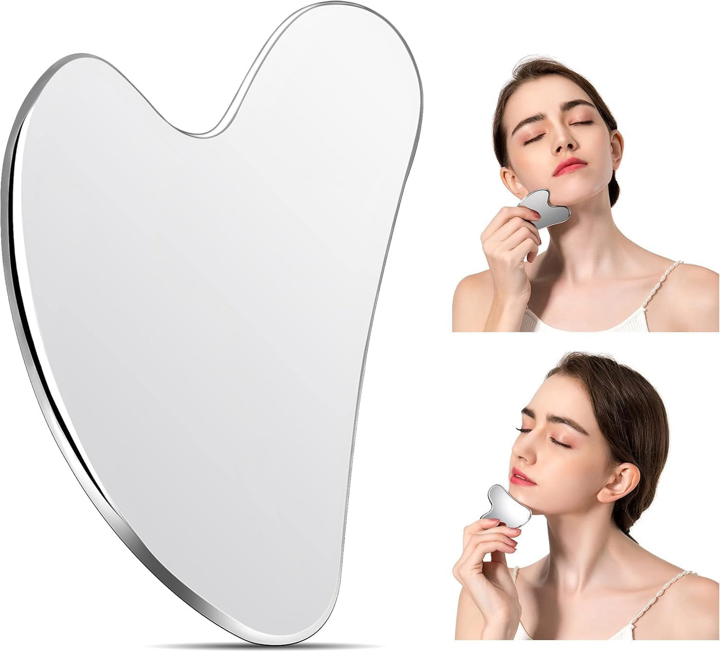 Stainless steel gua sha facial tool