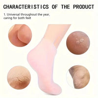 Silicone moisturizing foot socks for dry, cracked feet