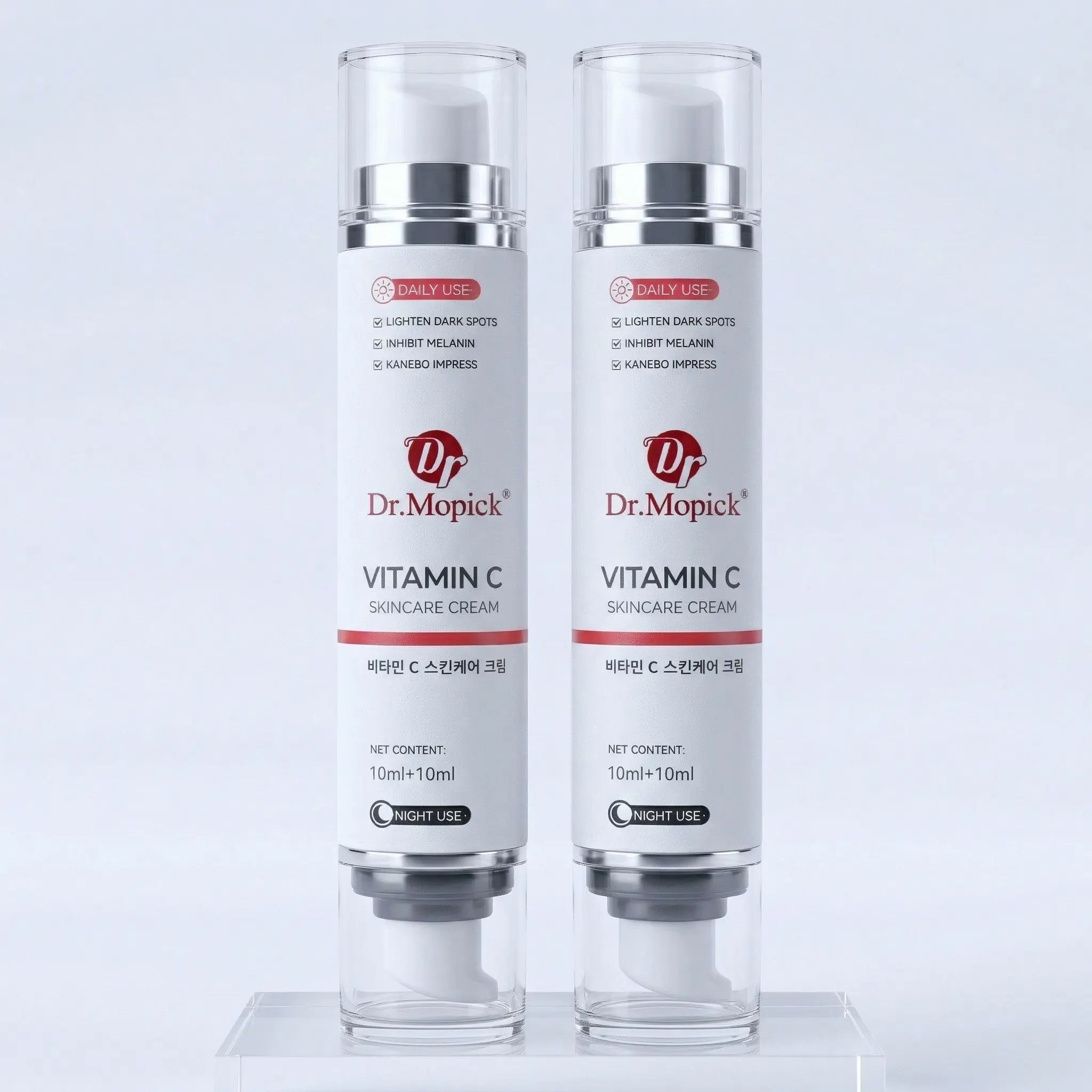 Dr.Mopick Advanced Vitamin C Brightening Complex Dual Chamber Niacinamide Serum Day Night Hydrating Face Care Moisturizer Skin Repair