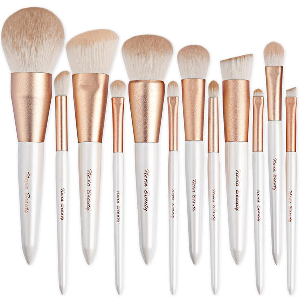 12-Piece Makeup Brush Set - White
