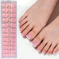 Press-on French tip toe nails set