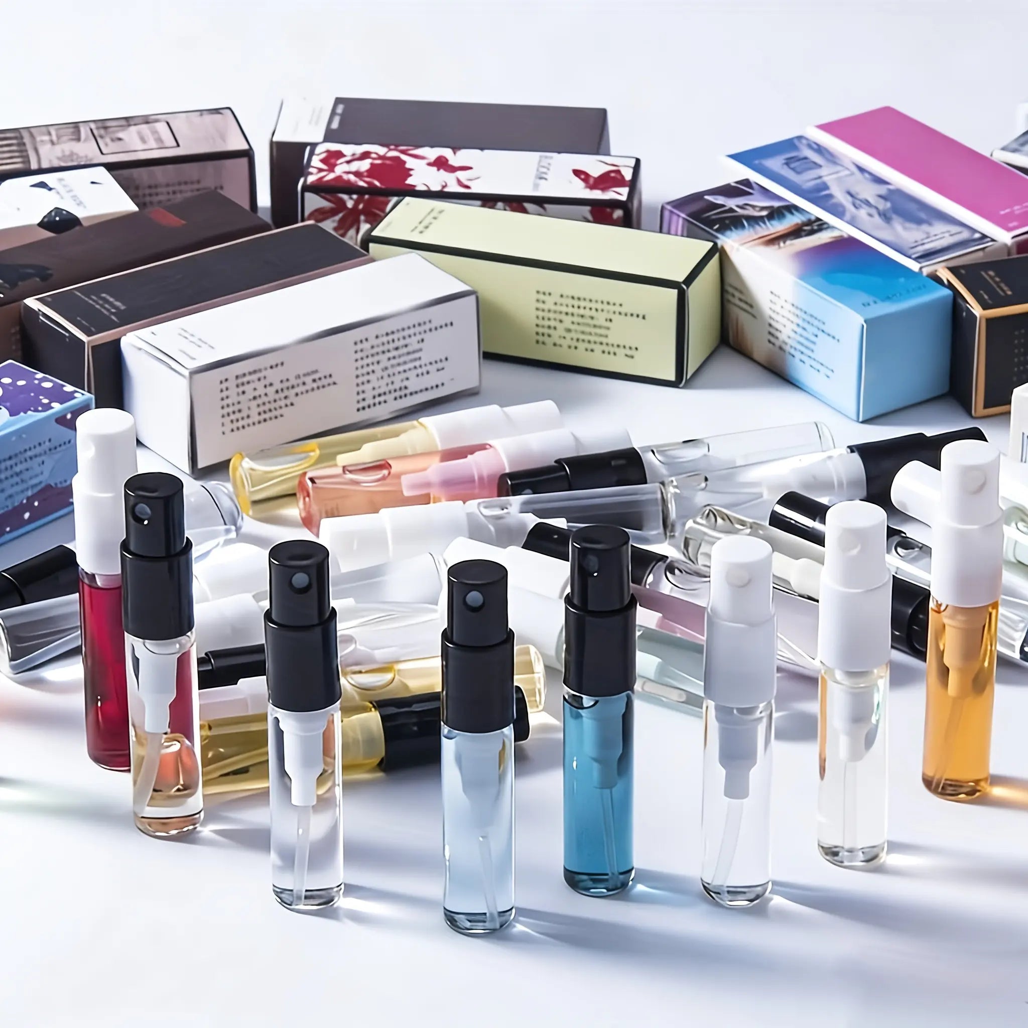 Random 30 PCS Mini Perfume Set, Assorted Travel Size Fragrance Vials with Floral, Fruity, Woody & Musk Scents, Portable Daily Scent Gift Set for Perfume Lovers