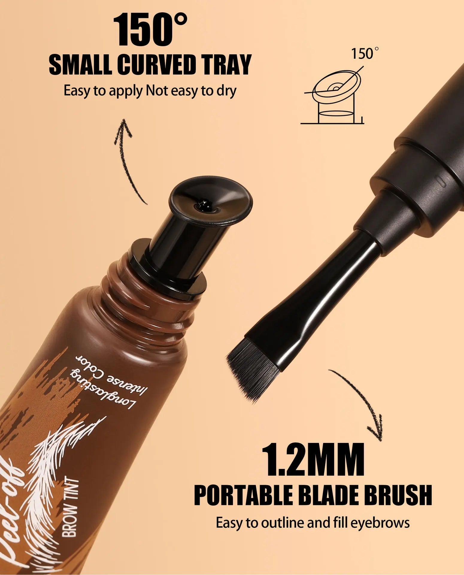 5-Color Tear-Off Brow Tint – Waterproof, Non-Fading, Long-Lasting Pigment for Precise Brow Definition & Effortless Wild Brow Looks - Easy-To-Use Makeup Tool for Women, Cosmetics, Eyebrow Products
