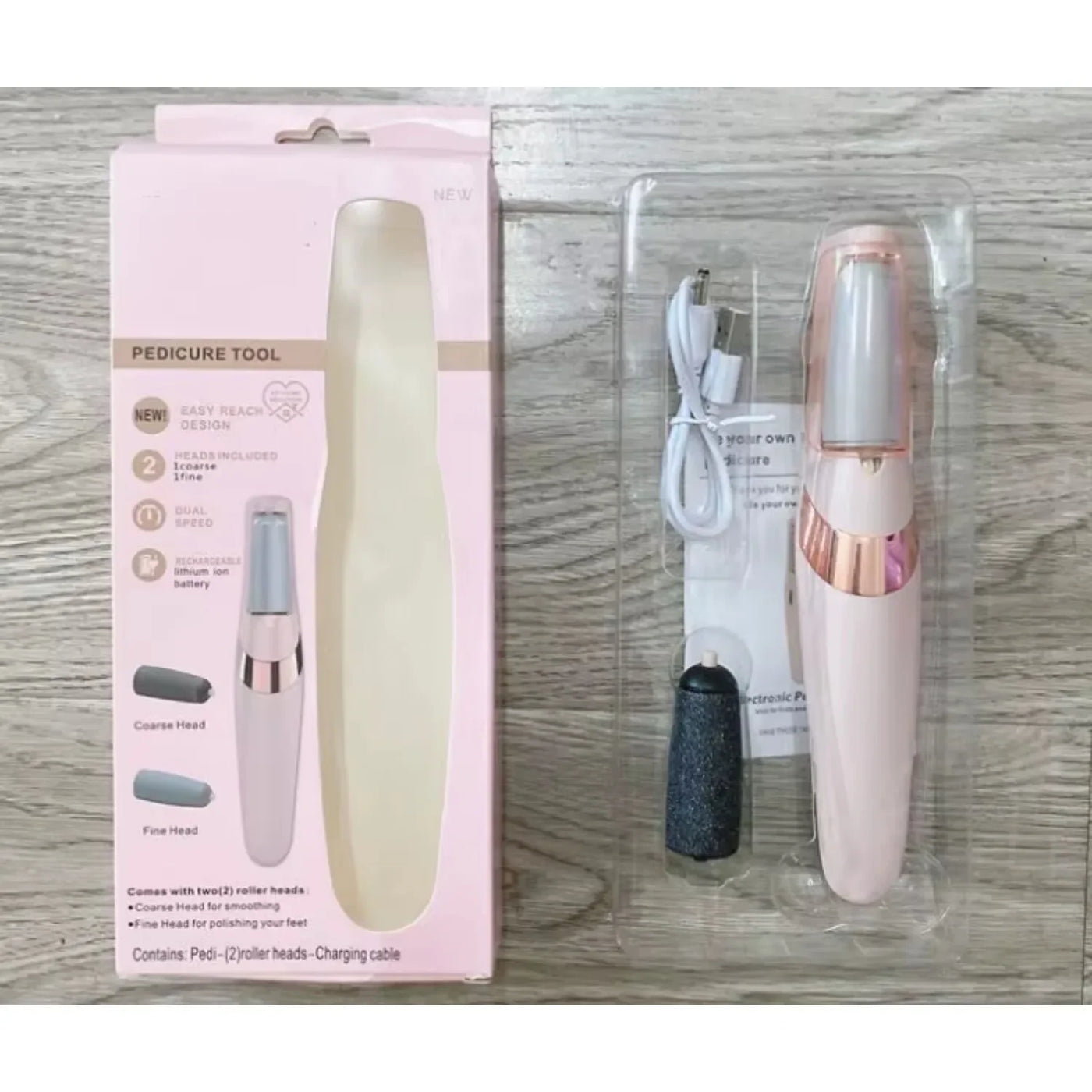 Rechargeable electric callus remover for feet