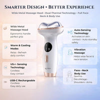Hot & Cold Gua Sha Face Neck Lymphatic Massager, 7-In-1 Red Light Therapy, Facial Sculpting Tool, Depuffing Wand, Electric Microcurrent Device for Skin Tightening, Lifting, Firming, Skincare