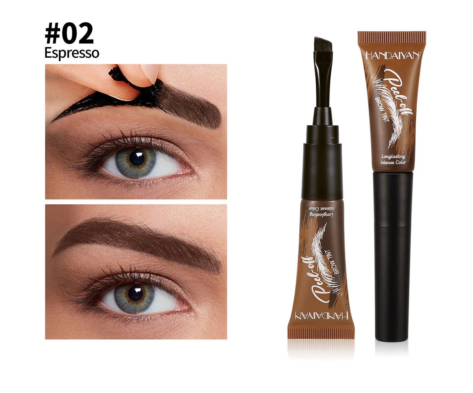 5-Color Tear-Off Brow Tint – Waterproof, Non-Fading, Long-Lasting Pigment for Precise Brow Definition & Effortless Wild Brow Looks - Easy-To-Use Makeup Tool for Women, Cosmetics, Eyebrow Products