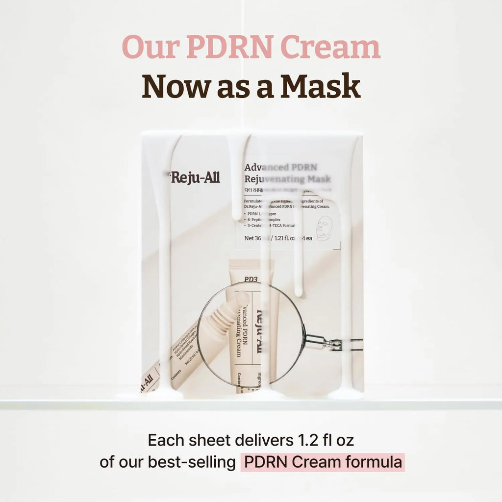 [Official Store] Dr.Reju-All Advanced PDRN Rejuvenating Mask - Face & Neck Korean Sheet Mask with 1,200 Ppm PDRN, Collagen & Copper Peptides - Hydrating & Soothing, Skin Repair (1.2 Fl Oz X 4EA)