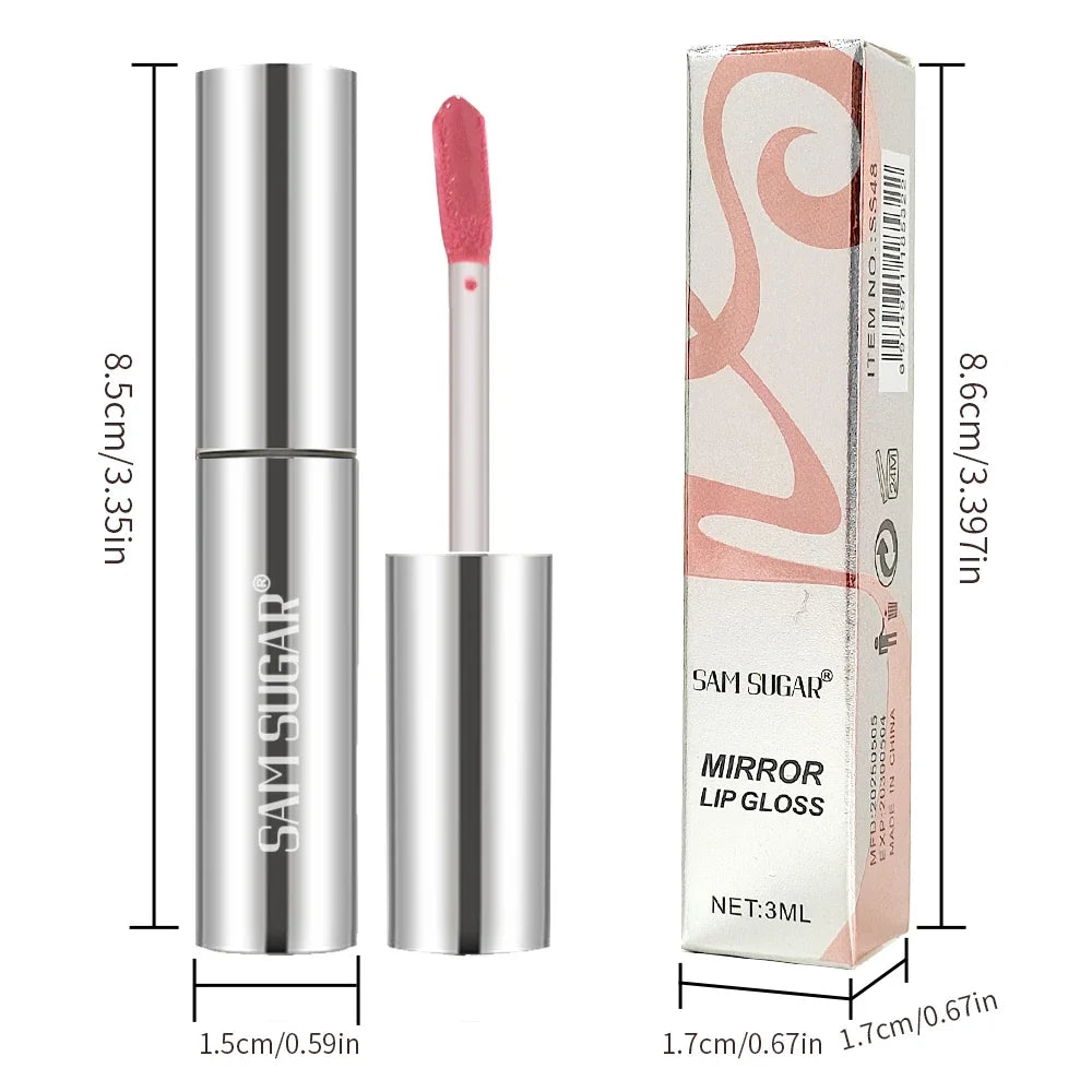 High Shine Lip Gloss Waterproof Smudge Proof Extended Wear Hydrating Raspberry Flavor Colorfast Lip Glaze