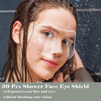 30 Pcs Shower Face Eye Shield after Surgery, Disposable Clear Plastic Eye Shield for Showering, Haircut Hairspray, Shower Visor for Adults Lash Aftercare for Salon Supplies Eyelash Extensions